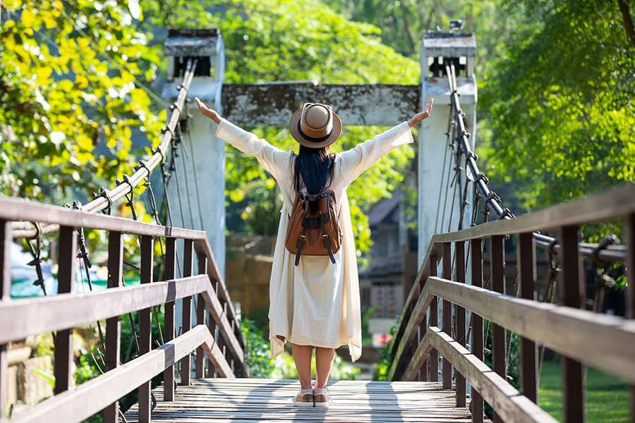 Woman reaching the Green Frontier